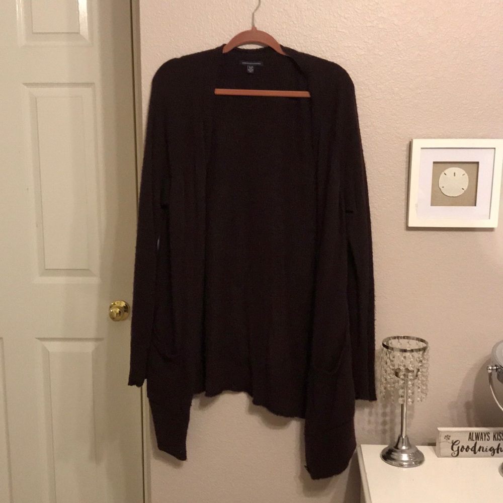 Plum colored cardigan